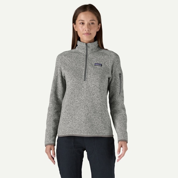 PATAGONIA Women's Better Sweater 1/4-Zip Fleece Knit Birch White Gray Sz Small - Picture 1 of 13